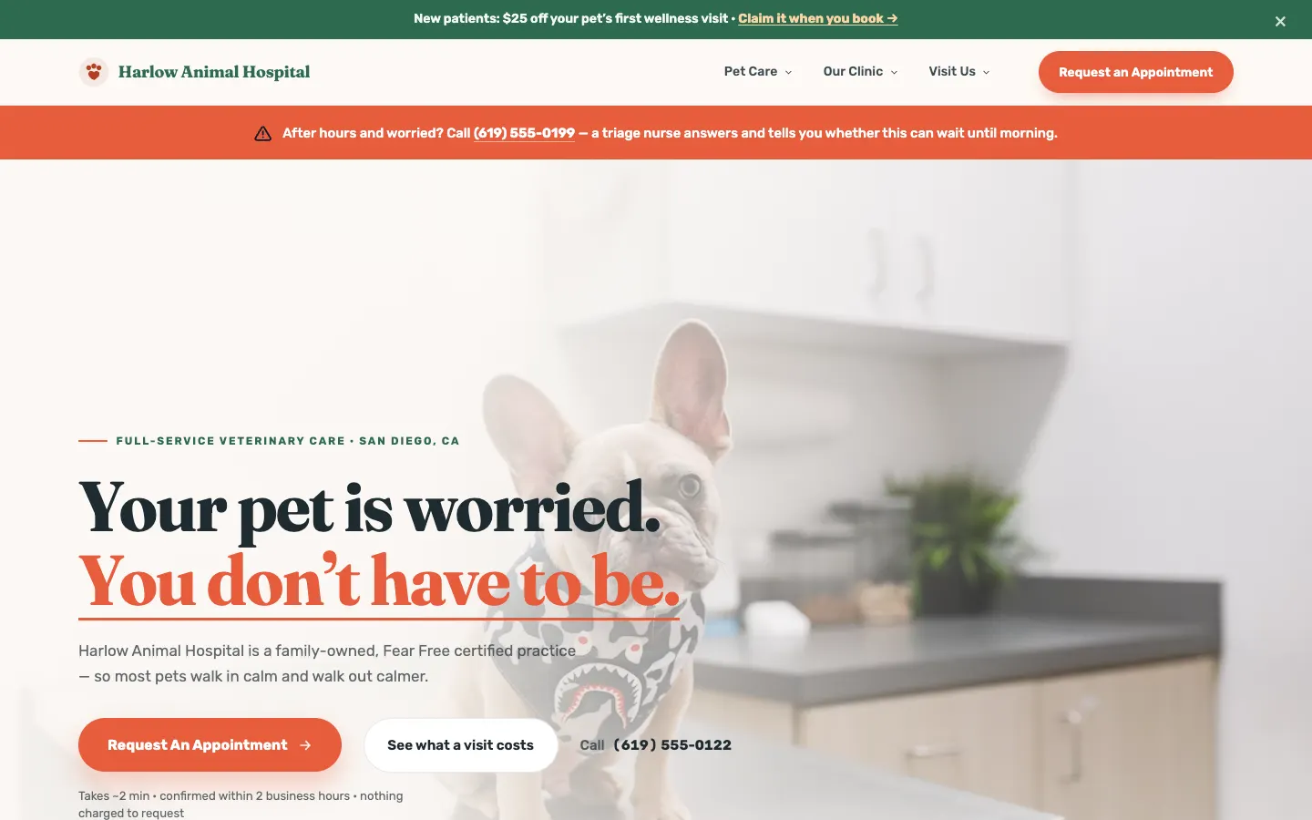 Harlow Animal Hospital website